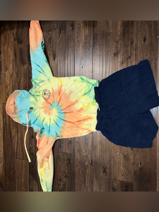 Shoes - Tie-Dye Hooded Zip Sweatshirt for Kids - Multicolor